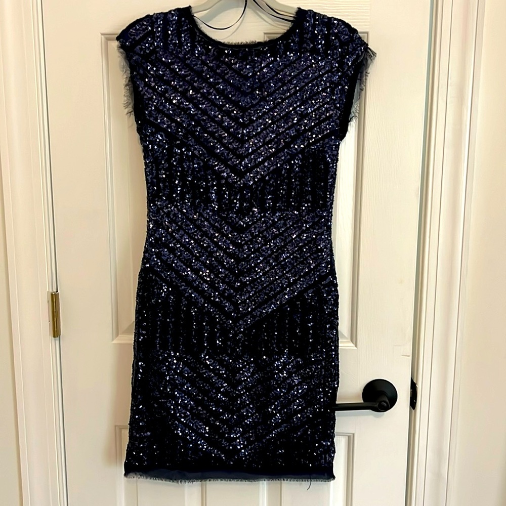 Navy blue Vince Camuto sequin dress